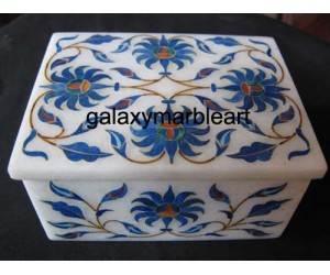 Pachchikari inlay work marble box-RE34119